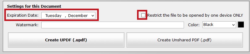 Set Expiry date to a PDF only